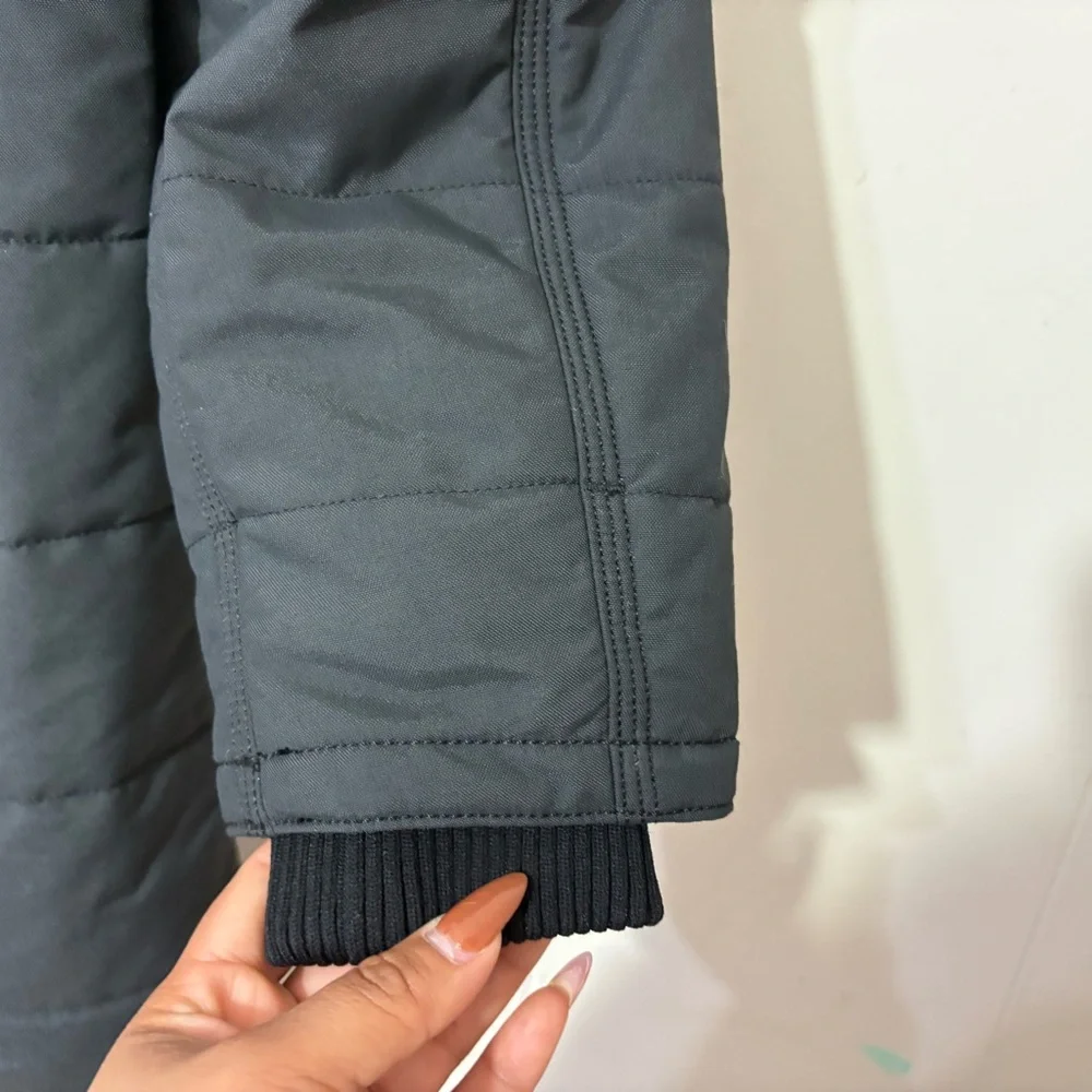 Carhartt Rain Defender Utility Coat Black Hooded Jacket Womens L Relaxed Fit - Picture 11 of 14